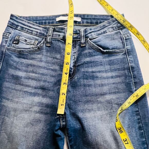 Kancan Tassel Hem Mid Rise Slim Straight Leg Jeans Size 26 - Picture 6 of 8